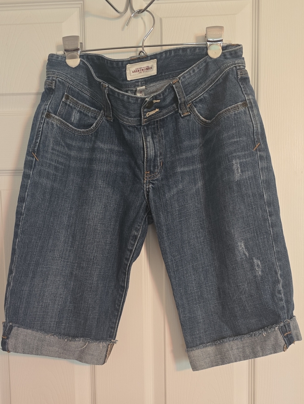 Rare Abercrombie & Fitch Medium Blue Cuffed Denim Bermuda Shorts